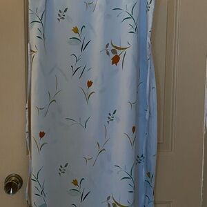 Spago Floral  Maxi Dress - Blue with Slit on side W tie-Length 47 inches